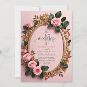 ロシエレガントーフローラアールヌーボー結婚ズ 招待状 (正面)