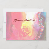 ロシナ/バラとオウム・ピンク・ブルーの女性 招待状 (裏面)