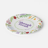 ロシュハサナカラフルフローラリースプレート ペーパープレート (アングル)