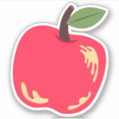 ロシュハサナスウィートおもしろいレッドアップルキスカットビニル シール (正面)