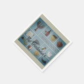 ロシュハサナホリデーユダヤかわいらし人のアイコン新年 スタンダードカクテルナプキン (角)