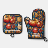 ロシュハサナリンゴザクロ 鍋つかみ&鍋敷きセット (正面)