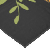 ロシュハシャナカラフルフローラリースオンブラック テーブルクロス (アングル)