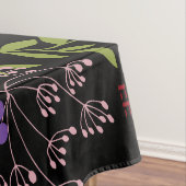 ロシュハシャナカラフルフローラリースオンブラック テーブルクロス (インサイチュ)