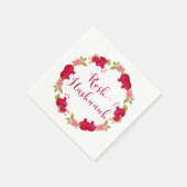 ロシュハシャナニューイヤーザクロ花リース スタンダードカクテルナプキン (角)