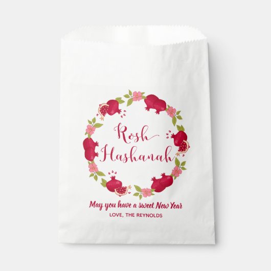 ロシュハシャナニューイヤーザクロ花リース フェイバーバッグ (正面)