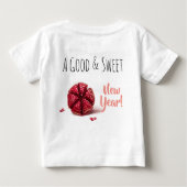 ロシュハシャナユダヤ正月ホリディポメグランツ ベビーTシャツ (裏面)