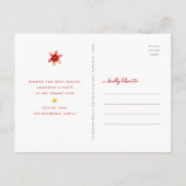 ロシュハシャナレッド金ゴールドウォーターカラーポメグラネートはっきりした シーズンポストカード (裏面)