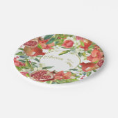 ロシュハシャナ新年の甘いザクロの饗宴 ペーパープレート (アングル)