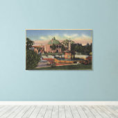 ロシュルチアン公園、噴水とガーデンビュー キャンバスプリント (インサイチュ (ウッドフロア))