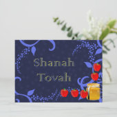 ロシュ・ハシャナのリンゴと蜂蜜の青いフラットカード シーズンカード (スタンド正面)