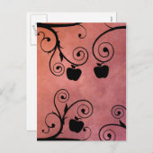 ロシュ・ハシャナのリンゴのシルエット シーズンポストカード (正面/裏面)