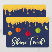 ロシュ・ハシャナー シャナ・トヴァ スクリプト ユダヤ教の新年 シーズンカード (正面/裏面)