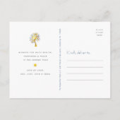 ロシュ・ハシャナー　ブルー　ゴールド　ホイル　ツリー　オブ　ライフ　モダン シーズンポストカード (裏面)