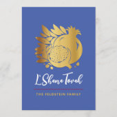 ロシュ・ハシャナー 現代のポメグラネート ジュダイカ 新年 シーズンカード (正面)