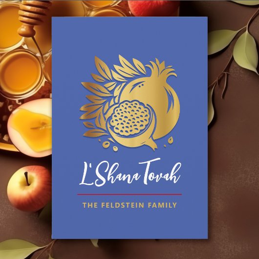 ロシュ・ハシャナー 現代のポメグラネート ジュダイカ 新年 シーズンカード