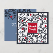 ロシュ・ハシャナー 英語 鳥、木、イクラ(ザクロの実) シーズンカード (正面/裏面)