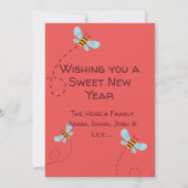 ロシュ・ハシャナー 蜂蜜と蜂のグリーティング シーズンカード (裏面)