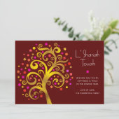 ロシュ・ハシャナ ゴールド フォイル ツリー オブ ライフ ボールド バーガンディ シーズンカード (スタンド正面)