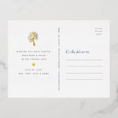 ロシュ・ハシャナ ナビーブルー ツリー・オブ・ライフ リアルゴールド 箔シーズンポストカード (裏面)