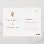 ロシュ・ハシャナ　バーガンディ　レッド　ツリー　オブ　ライフ　リアル　ゴールド 箔シーズンポストカード (裏面)