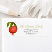 ロシュ・ハシャナ・ユダヤ人新年のザクロ ラベル (インサイチュ)