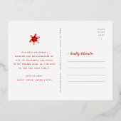 ロシュ・ハシャナ 赤いザクロ 水彩 本物の金 箔シーズンポストカード (裏面)