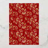 ロシュ・ハシャナ　赤い水彩画の実る宝石　本物の金 箔シーズンカード (裏面)