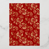 ロシュ・ハシャナ　赤い水彩画の実る宝石　本物の金 箔シーズンカード (裏面)