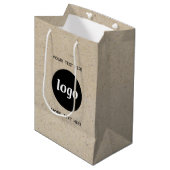 ロシンプルゴ文字事業ブランディングブラウン紙 ミディアムペーパーバッグ (正面アングル)