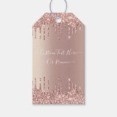 ロジウムゴールド グリッター きらきら カスタム テキスト ギフト タグ (正面)