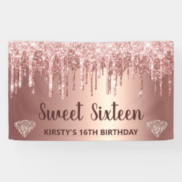 ロジウムゴールド ドリッピング グリッター & ダイヤモンド スイート16 横断幕