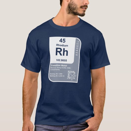 ロジウム (Rh) Tシャツ (正面)