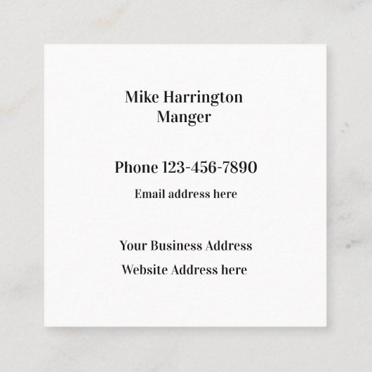 ロジスティクスと海運サービススクエアビジネスCa スクエア名刺 (裏面)