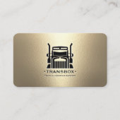 ロジスティクストラックエレガントドライバーモダンブラック金ゴールド 名刺 (正面)