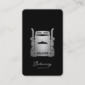 ロジスティクストラックドライバーエレガントブラックシルバー 名刺 (正面)