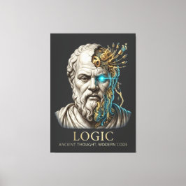 ロジック - 古代の思考 現代のコード サイバーパンク キャンバスプリント