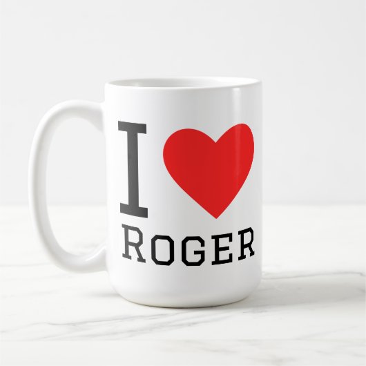 ロジャーが好きです コーヒーマグカップ (左)