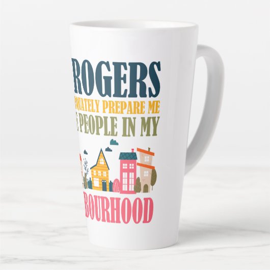 ロジャース氏は私の近所で私の準備をしなかった カフェラテマグ (右アングル)