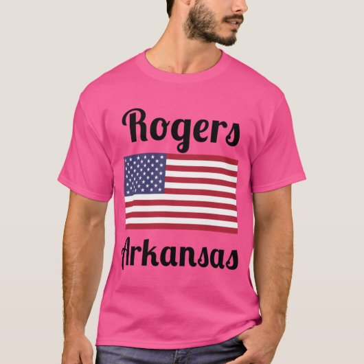 ロジャース アーカンソー州 おしゃれ プリント Tシャツ (正面)