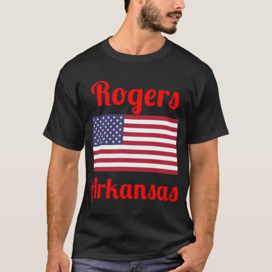 ロジャーズ アーカンソー州 おしゃれプリント3 Tシャツ (正面)