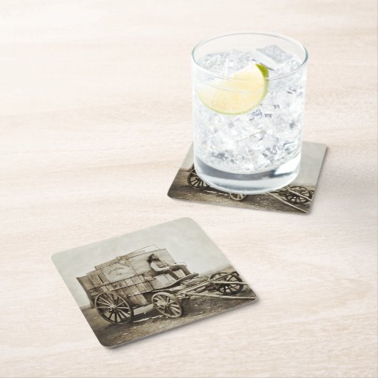 ロジャー・フェントンの写真ワゴン写真現実主義 スクエアペーパーコースター (インサイチュ)