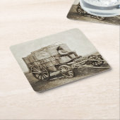 ロジャー・フェントンの写真ワゴン写真現実主義 スクエアペーパーコースター (アングル)