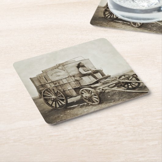 ロジャー・フェントンの写真ワゴン写真現実主義 スクエアペーパーコースター (アングル)