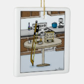 ロジンのぬかのひもの楽器の弓漫画 セラミックオーナメント (右)