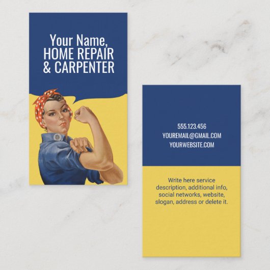 ロジーザリバーターメスホームリペアカーペンター 名刺 (正面/裏面)