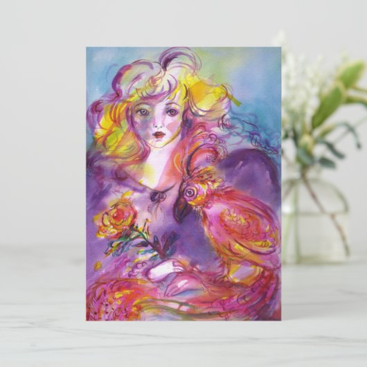 ロジーナ/バラとオウムのピンクの輝きを持つ女性 (スタンド正面)