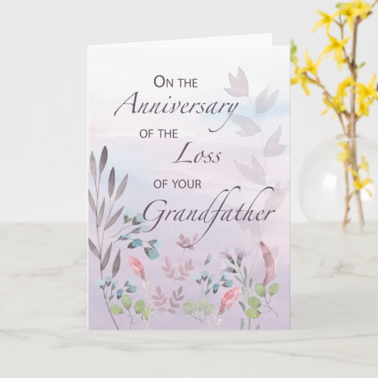 ロスウォーターカラー花模様 カード (黄色い花)