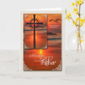 ロスオブアファザー悔やみや弔慰サンセットクロスビーチ カード (黄色い花)