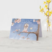 ロスオブガールキャット悔やみや弔慰水彩イラスト カード (黄色い花)